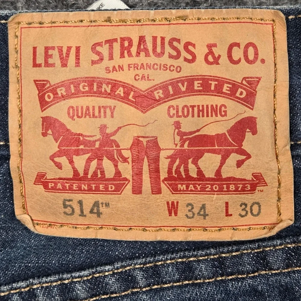 Levis 514 Mens Straight Fit Jeans‎ Medium Wash Blue Denim W34 L30 0413